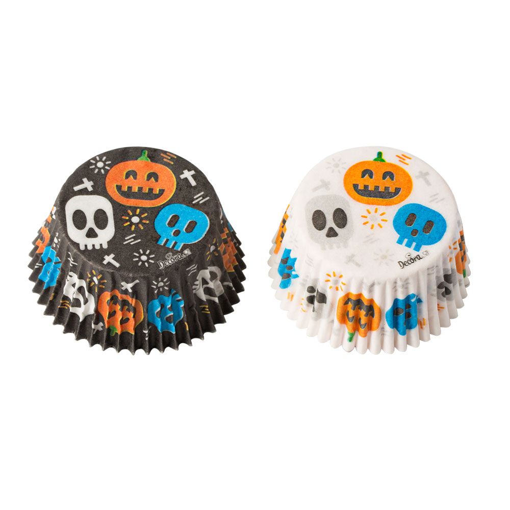 SALE!!! DECORA Cupcake Cases -HALLOWEEN SKULLS - Θήκες Ψησίματος με θέμα το Χάλογουϊν, Κρανία 36 τεμ