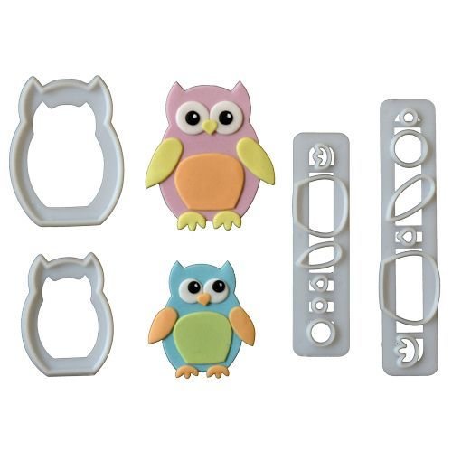 SALE!!! FMM Cutters -Mummy &amp; Baby OWLS -Σετ 4τεμ κουπ πατ Κουκουβάγια Μαμά &amp; Μωράκι