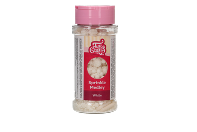 FunCakes Sprinkle Mix 65γρ -WHITE MEDLEY - Μείγμα  Ζαχαρωτών Σε λευκές αποχρώσεις
