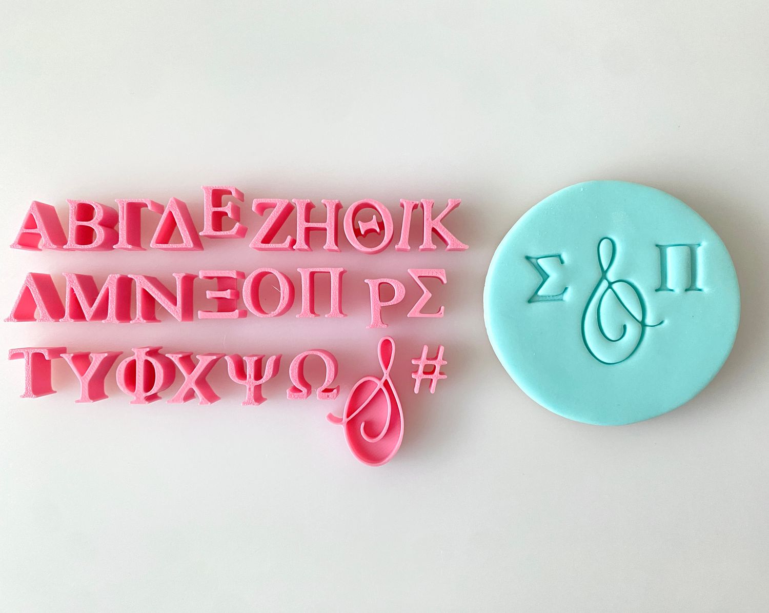CBS Font Stamp 'SIMPLE' Σφραγίδες με Ελληνικά Γράμματα &amp; Καλλιγραφικό '&amp;' Μέγεθος MINI