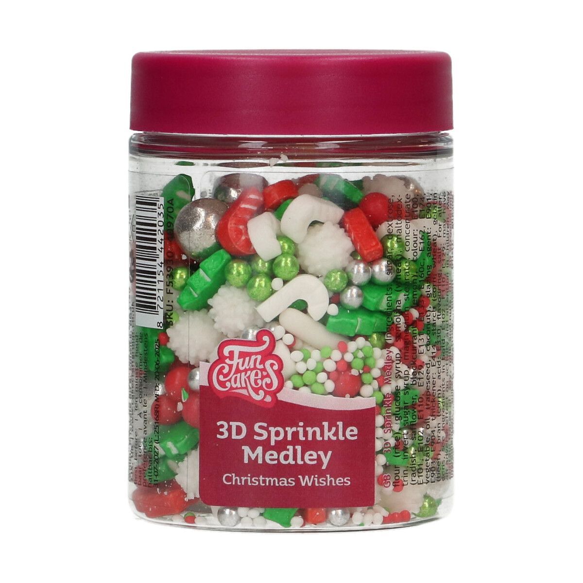 FunCakes 3D Sprinkle Medley -CHRISTMAS WISHES 70g-Χριστουγεννιάτικα Ζαχαρωτά