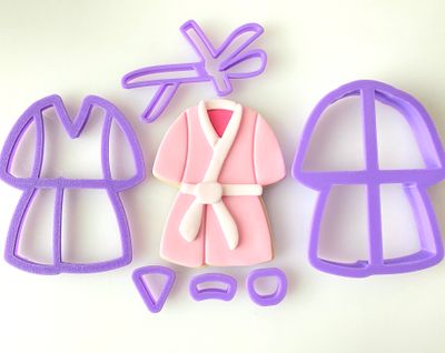CBS Σετ 6τμχ κουπάτ BATH ROBE 8εκ, 9εκ, 10εκ -Κουπάτ Ρόμπα Μπάνιου