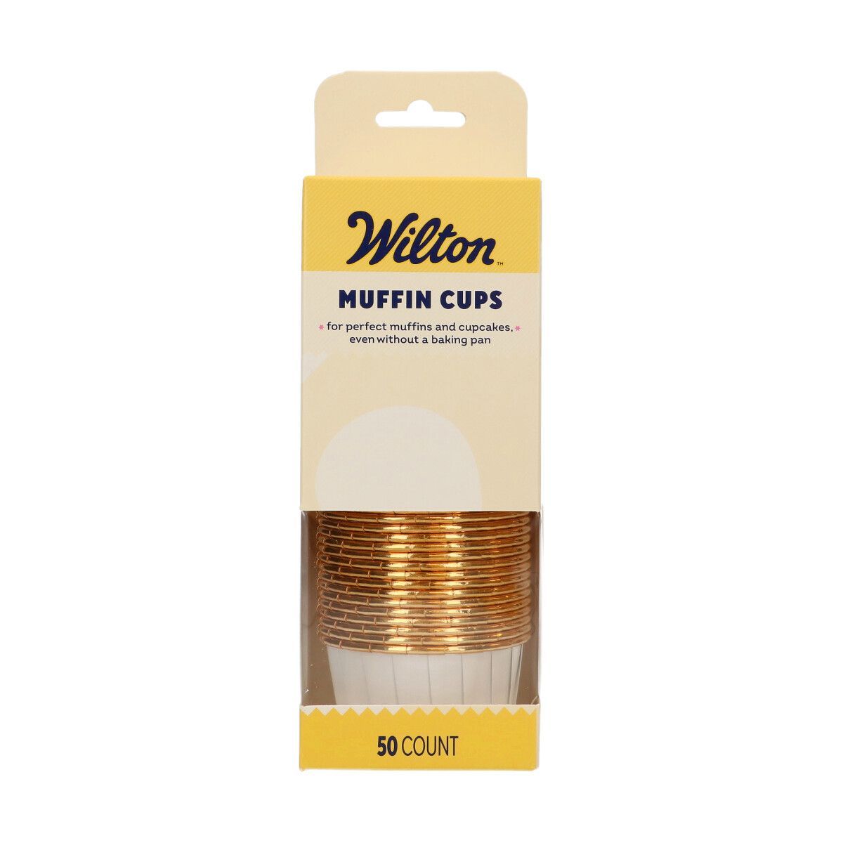 Wilton Muffin Cups WHITE &amp; GOLD -Κυπελάκια Ψησίματος Λευκό με Χρυσό 50 τεμ