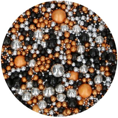 FunCakes Soft Pearls Mix 80γρ -Μείγμα  Ζαχαρωτών METALLIC LUXURY αποχρώσεις χρυσό- μαύρο- ασημί