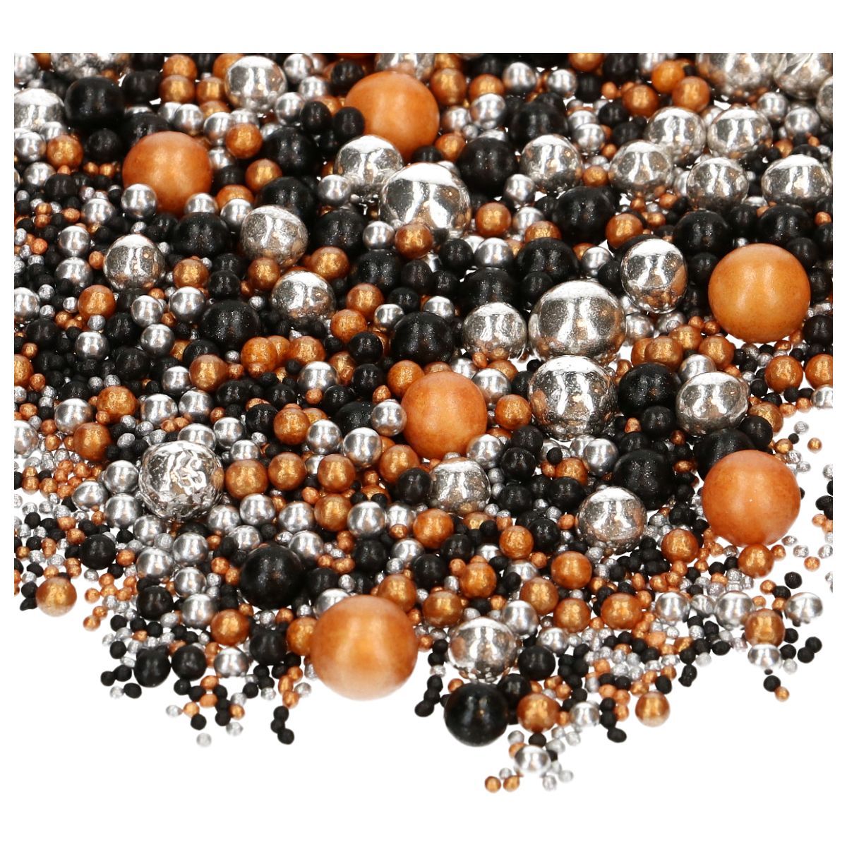 FunCakes Soft Pearls Mix 80γρ -Μείγμα  Ζαχαρωτών METALLIC LUXURY αποχρώσεις χρυσό- μαύρο- ασημί
