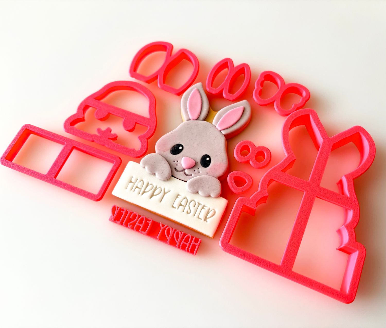 CBS Σετ 9 τμχ κουπάτ EASTER BUNNY Κουνελάκι με 'HAPPY EASTER' -'Καλό Πάσχα'