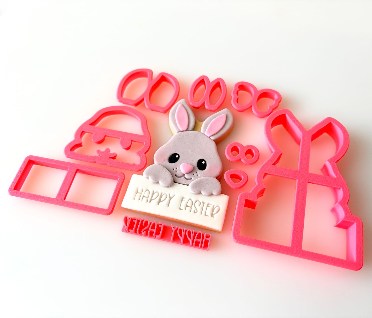 CBS Σετ 9 τμχ κουπάτ EASTER BUNNY Κουνελάκι με 'HAPPY EASTER' -'Καλό Πάσχα'