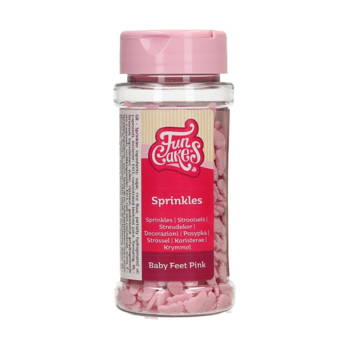 SALES!!!FunCakes Sprinkles -BABY FEET -PINK 55γρ - Μείγμα Ζαχαρωτών Ροζ Πατούσες μωρού-ΑΝΑΛΩΣΗ ΚΑΤΑ ΠΡΟΤΙΜΗΣΗ 4/26