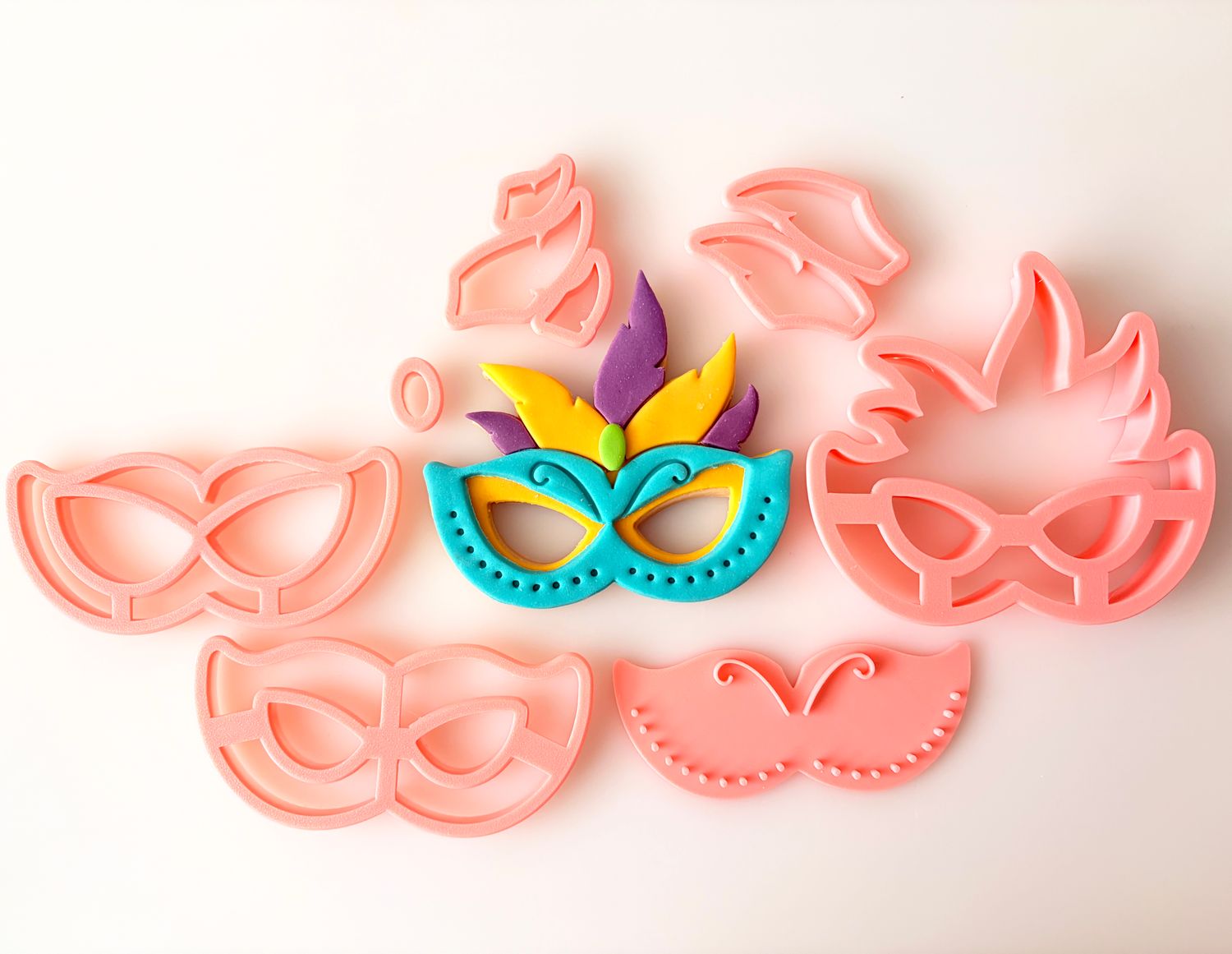 CBS Σετ 7 τμχ κουπάτ CARNIVAL MASK Σχέδιο 2 -Σετ κουπάτ Αποκριάτικη Μάσκα