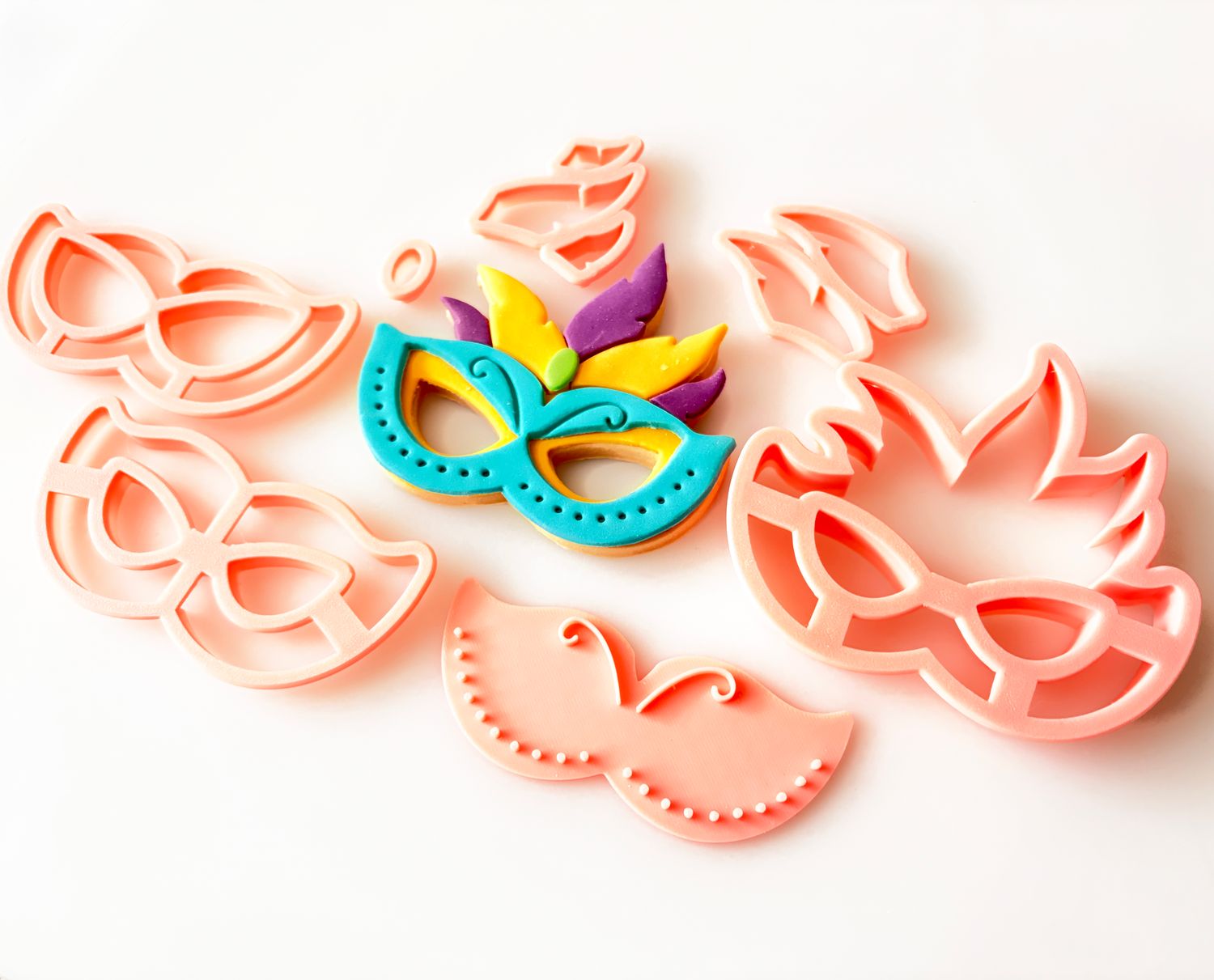 CBS Σετ 7 τμχ κουπάτ CARNIVAL MASK Σχέδιο 2 -Σετ κουπάτ Αποκριάτικη Μάσκα