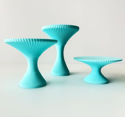 CBS Mini Cupcake Stands  - Σετ 3 Μικρές Βάσεις Για Cupcakes -SEA BLUE