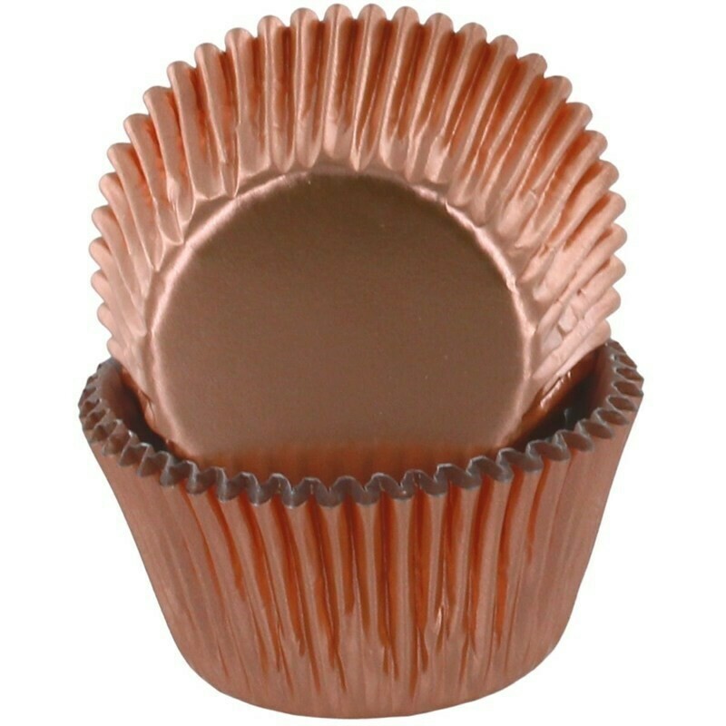 ζ 2026 05 SALE!!! Baked With Love Cupcake Cases -METALLIC ROSE GOLD - Θήκες Ψησίματος -Μεταλλικό Ροζ Χρυσό 50 τεμ