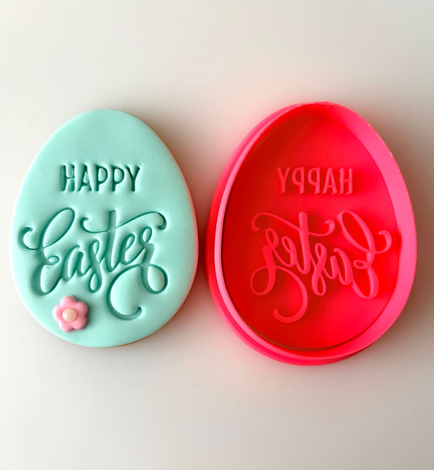 CBS Stamp &amp; Cutter ΑΥΓΟ  'HAPPY EASTER' Κουπάτ &amp; Σφραγίδα