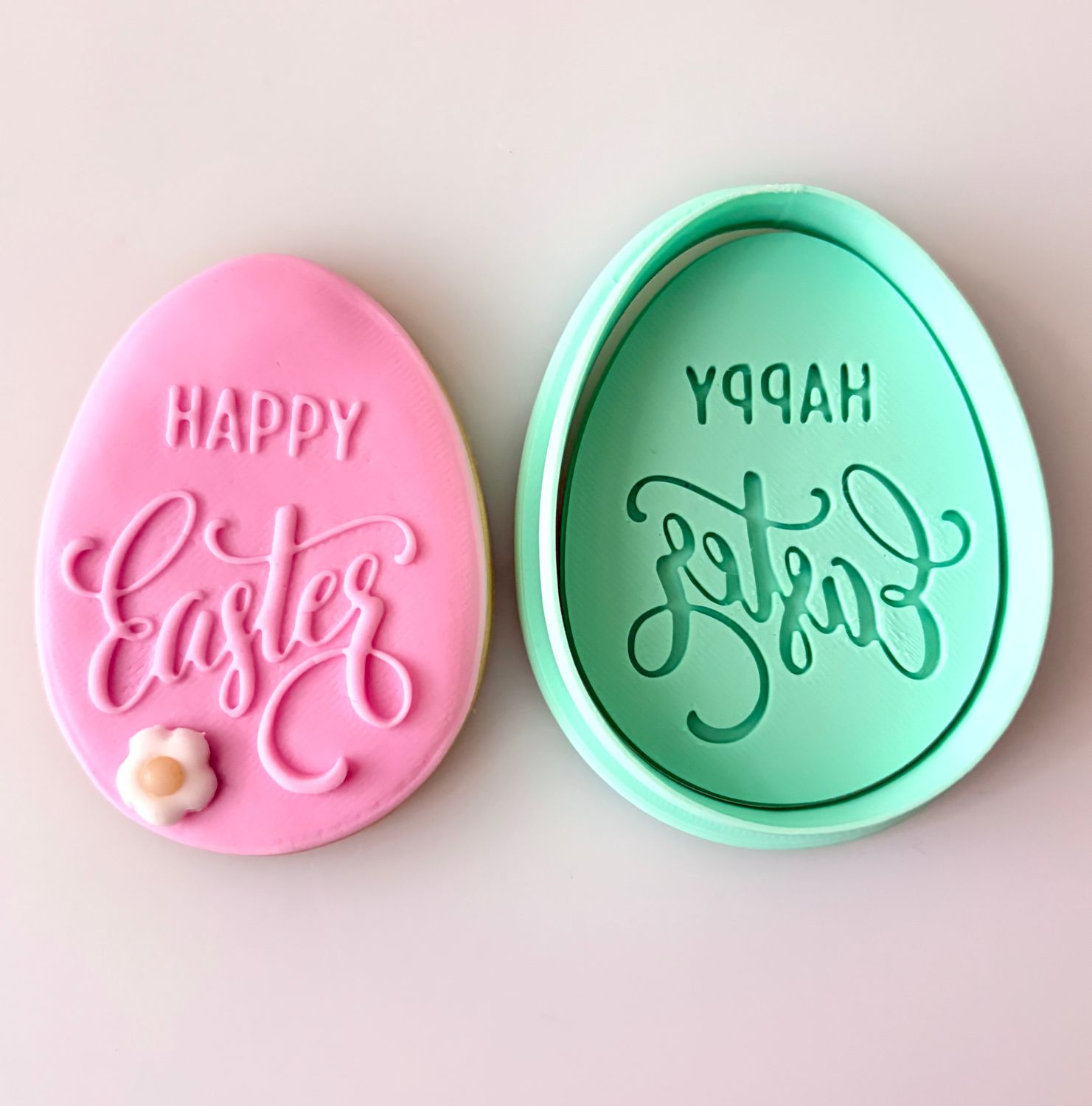 CBS Stamp &amp; Cutter ΑΥΓΟ  'HAPPY EASTER' Κουπάτ &amp; EMBOSS Σφραγίδα