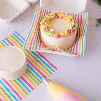Bento Box Liner RAINBOW STRIPES 50τμχ-Λαδόκολλα πολύχρωμη