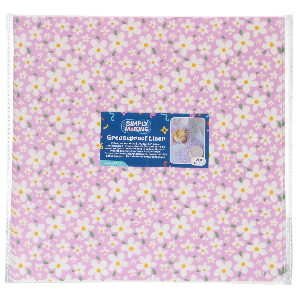 Bento Box Liner SPRING FLOWERS 50τμχ -Λαδόκολλα Ανοιξιάτικα Λουλούδια