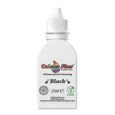 Sugarflair Colour Flex Oil 25ml BLACK- Λιποδιαλυτό Τζελ Ροζ Μαύρο
