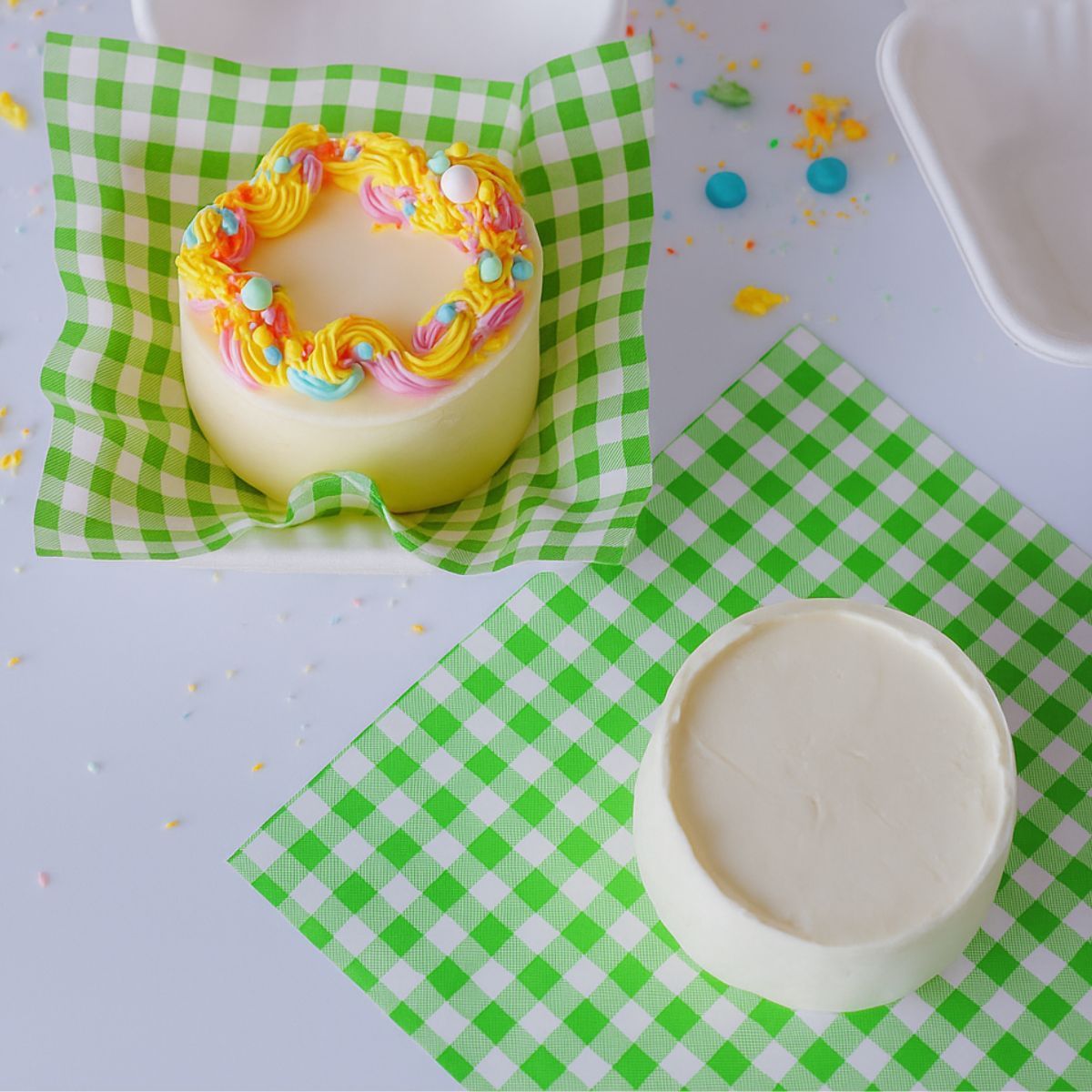 Bento Box Liner GREEN CHECKERBOARD 50τμχ-Λαδόκολλα Πράσινη