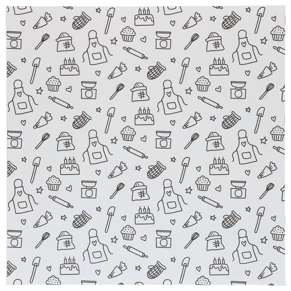 Bento Box Liner BAKING FUN 50τμχ-Λαδόκολλα με φόντο αξεσουάρ ψησίματος