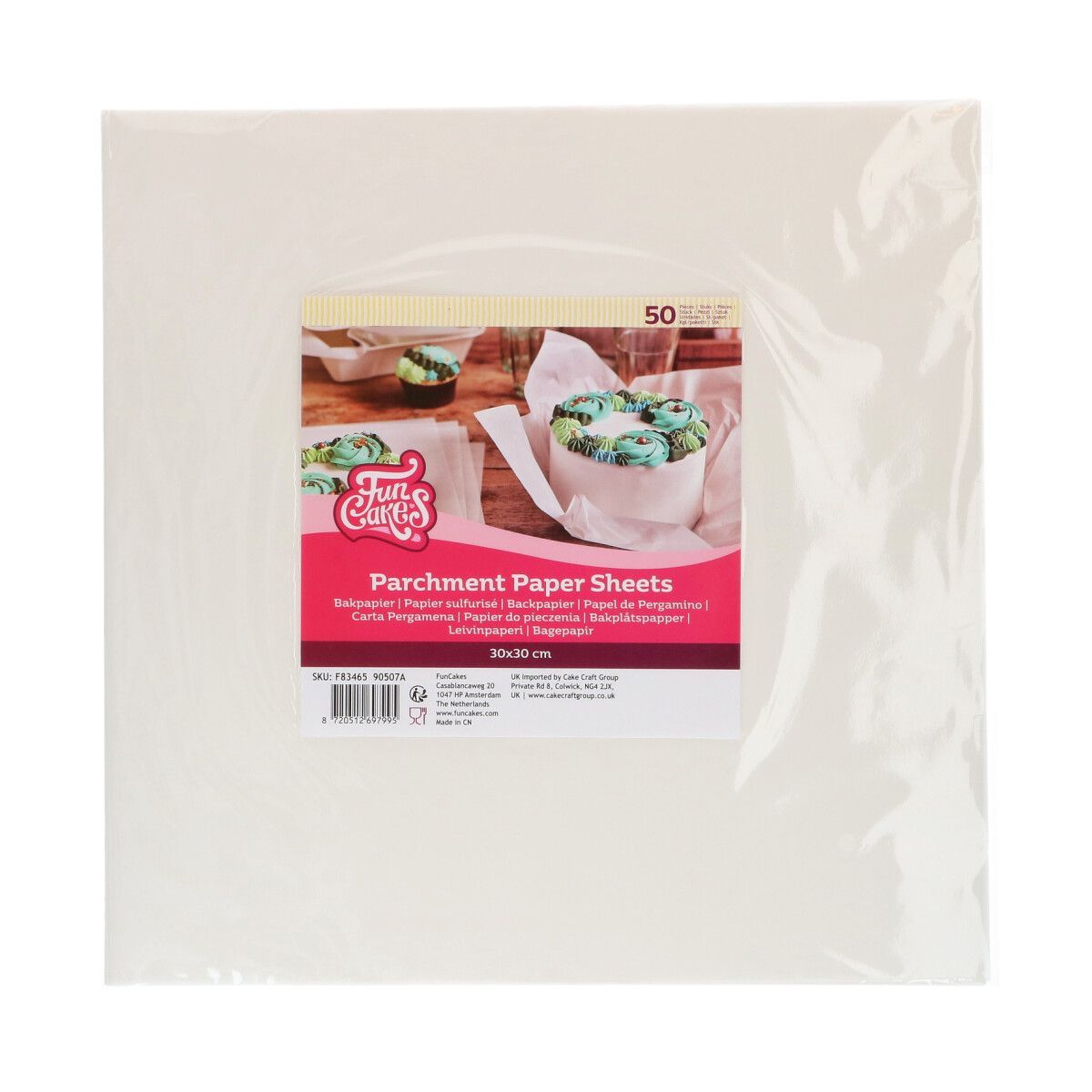 50 τμχ FunCakes Parchment Paper Sheets 30x30cm pack of 50