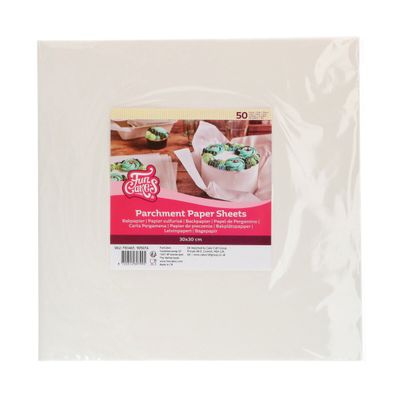 50 τμχ FunCakes Parchment Paper Sheets 30x30cm pack of 50 -Λαδόκολλα Λευκή