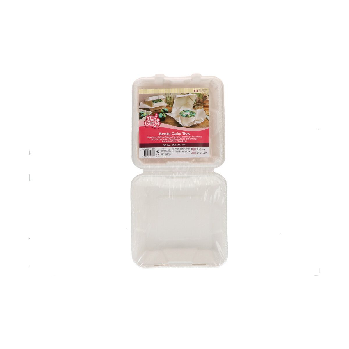 10 Τμχ FunCakes Bento Cake Box White Pack of 10 -LARGE