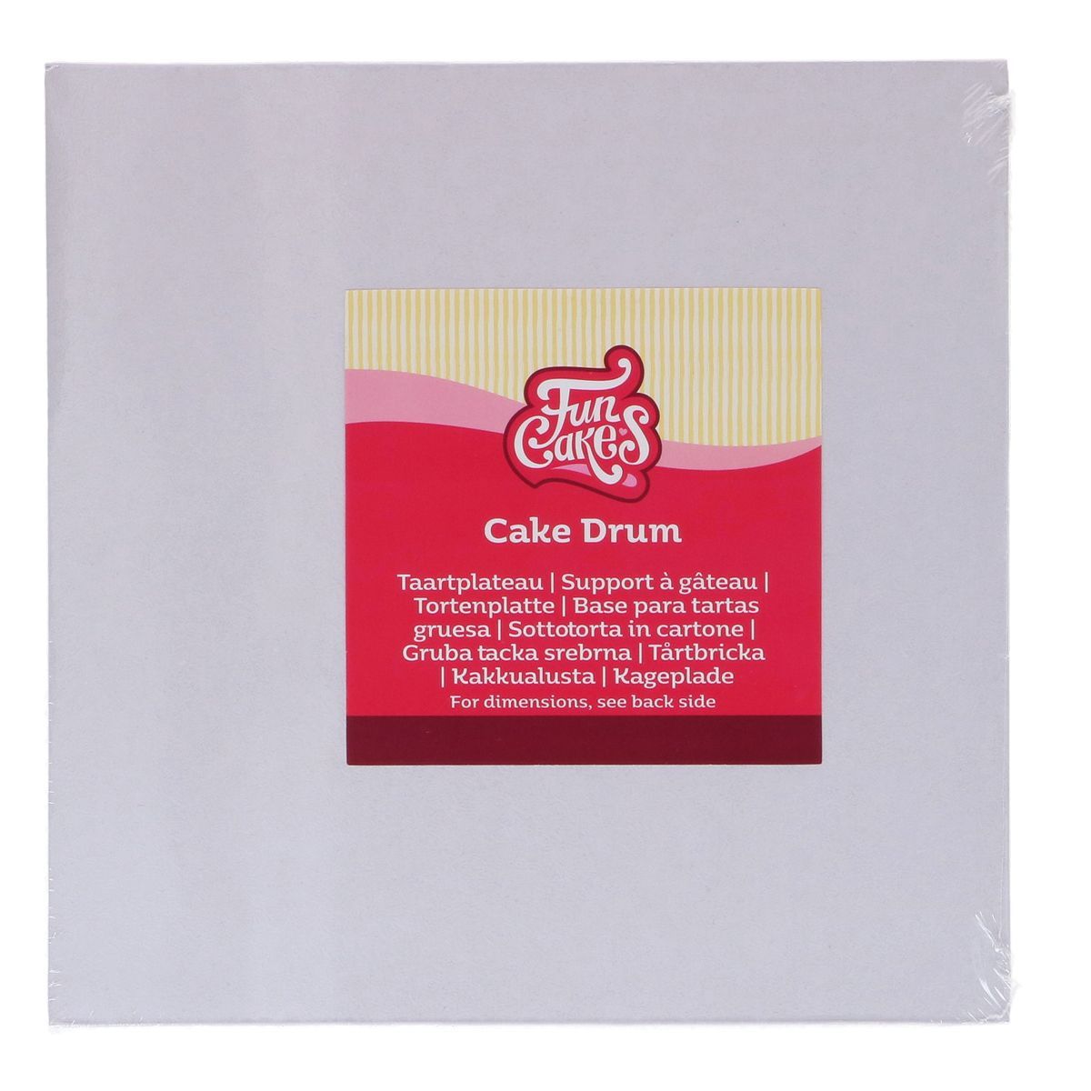 Cake Drum SQUARE WHITE 30cm (12") - Λευκή Τετράγωνη Βάση 30εκ - Πάχος 1,3εκ