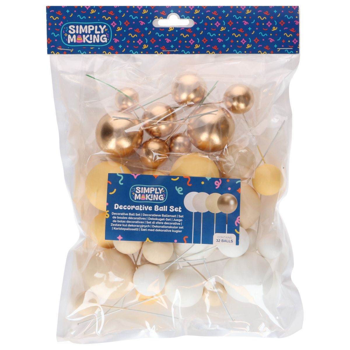 Simply Making Decorative Ball Set Lemon Ombre &amp; Gold pk/32