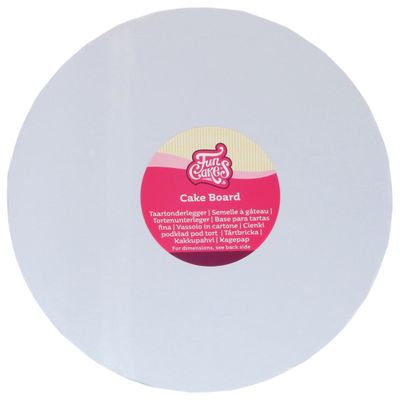 Cake Board WHITE THIN ROUND 33εκ (13") -Λεπτός Στρογγυλός Δίσκος -ΛΕΥΚΟ