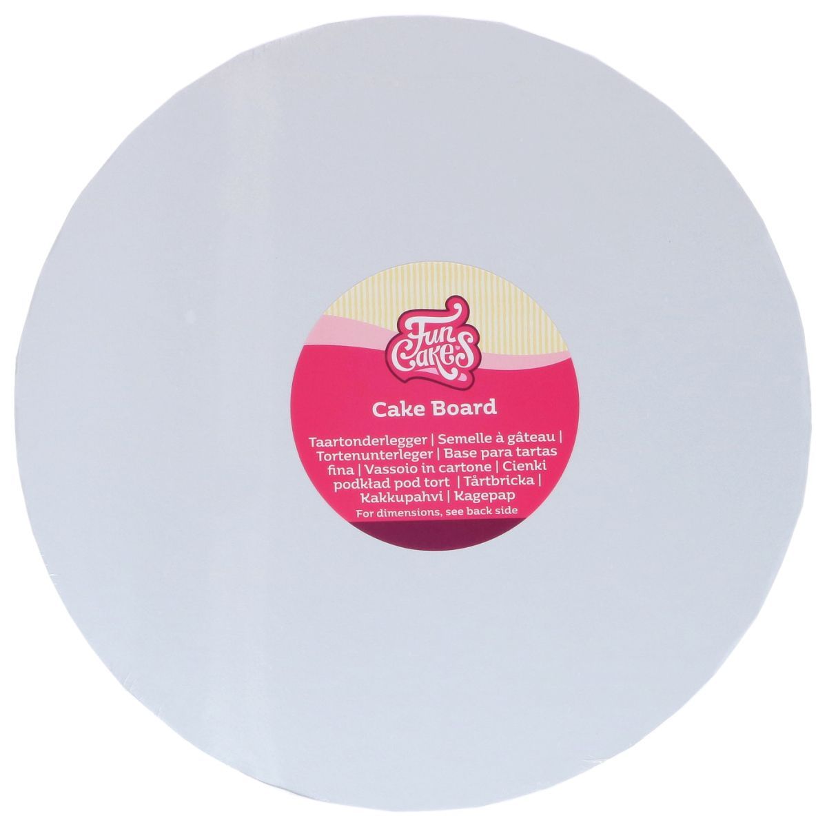 Cake Board WHITE THIN ROUND 35εκ (14") -Λεπτός Στρογγυλός Δίσκος -ΛΕΥΚΟ