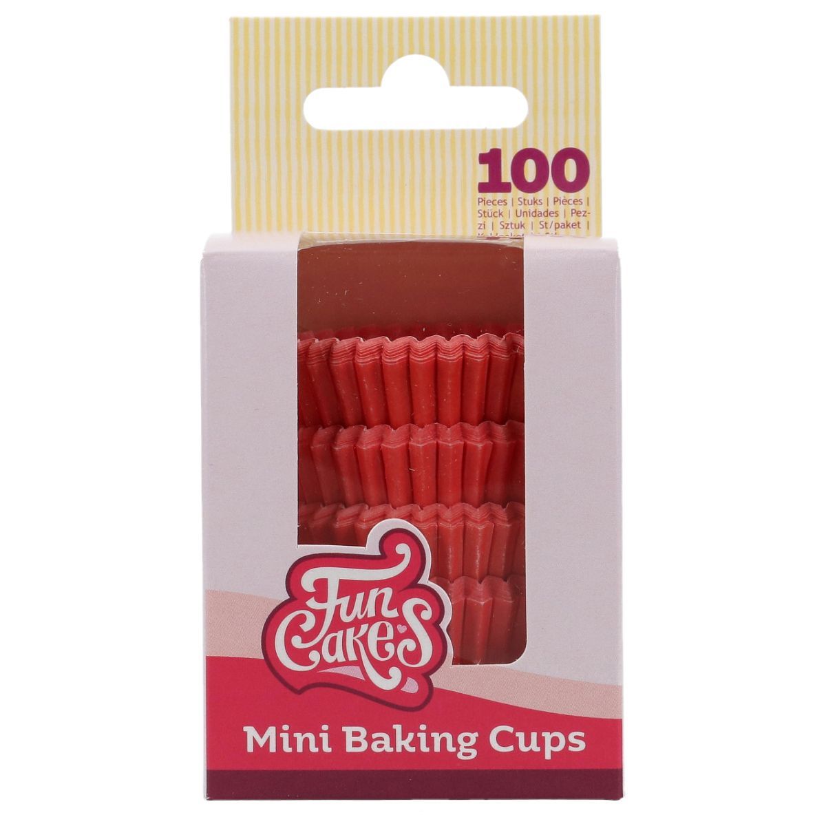 FUNCAKES Cupcake Cases -MINI RED - Μίνι Θήκες Ψησίματος για Κάπκεϊκς 100τεμ