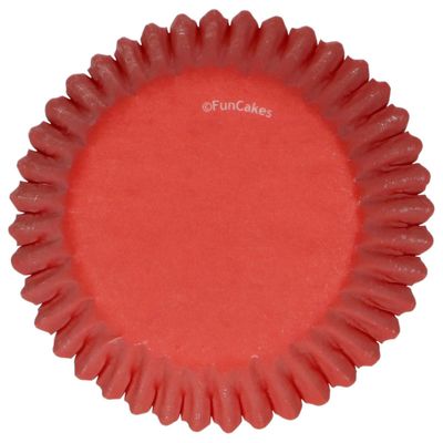 FUNCAKES Cupcake Cases -MINI RED - Μίνι Θήκες Ψησίματος για Κάπκεϊκς 100τεμ