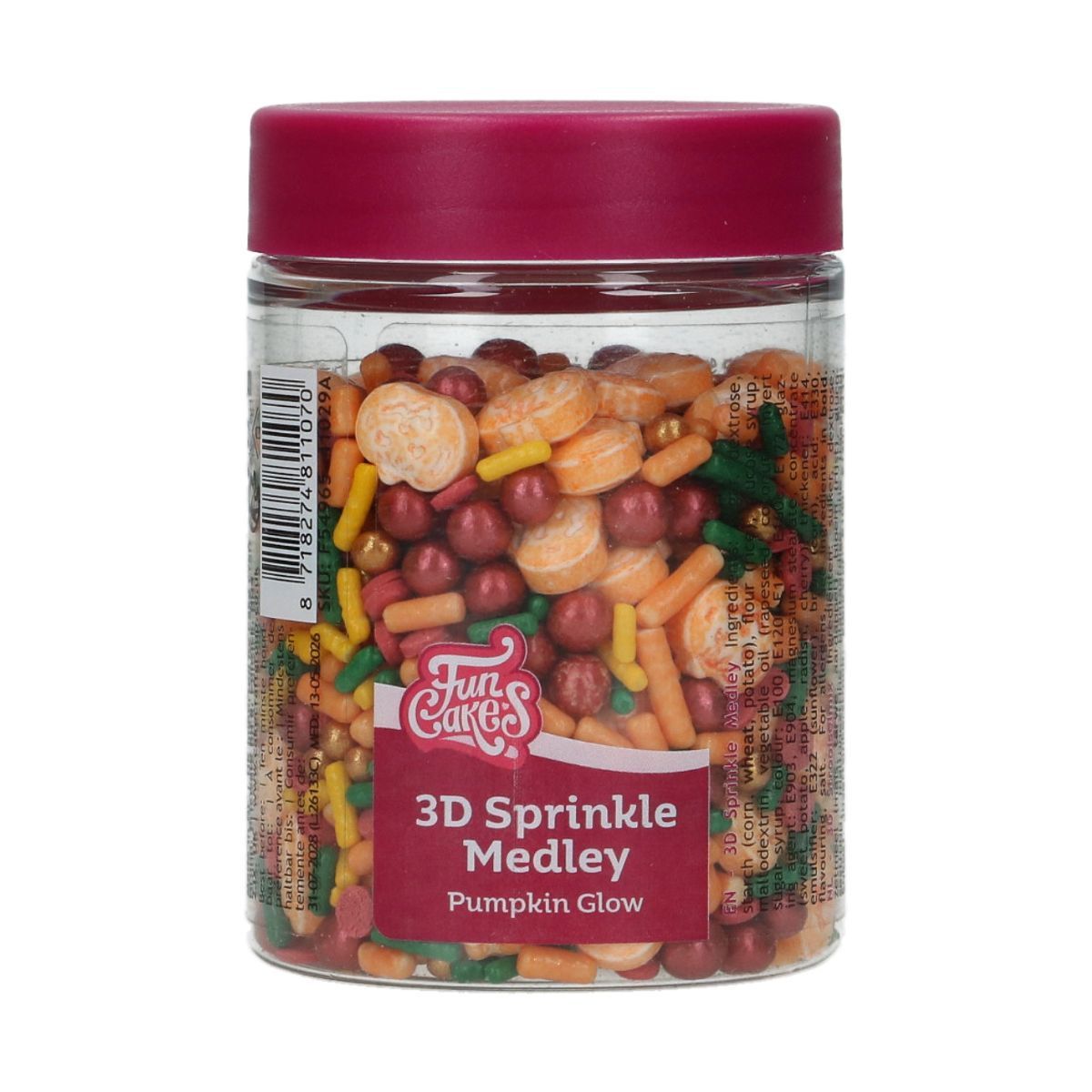 FunCakes 3D Sprinkle Medley - PUMPKIN GLOW 70g Ζαχαρωτά