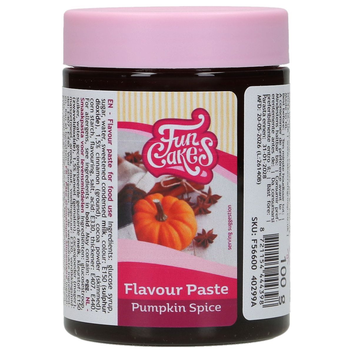 Funcakes Flavour Paste -PUMPKIN SPICE  -Συμπυκνωμένη Πάστα Μπαχαρικά Κολοκύθας 100g