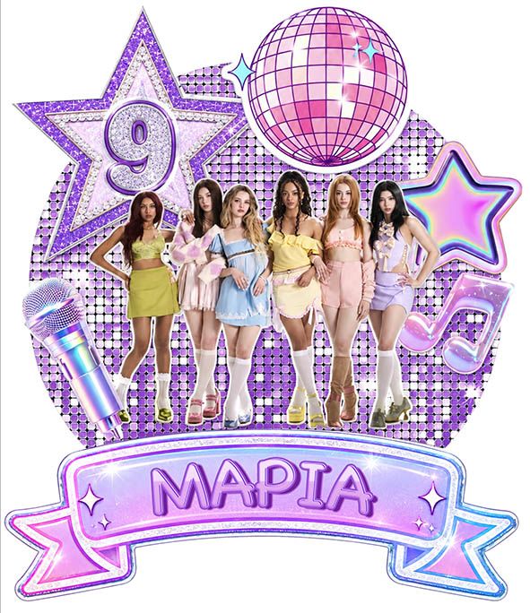 CBS Topper Εξατομικευμένο Τόπερ Τούρτας K-Pop KATSEYE -Design 3