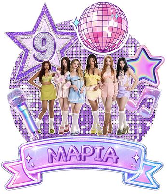 CBS Topper Εξατομικευμένο Τόπερ Τούρτας K-Pop KATSEYE -Design 3