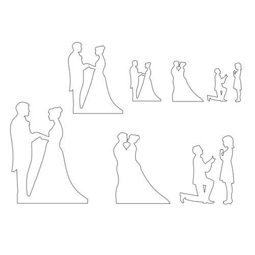 SALE!!! Patchwork Cutters -WEDDING SILHOUETTE SET -Κουπ πατ Γαμήλιες Σιλουέτες