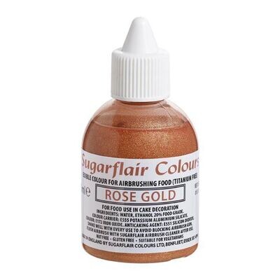 Sugarflair Airbrush Colour -METALLIC ROSE GOLD -Χρώμα Αερογράφου Μεταλλικό Ροζ Χρυσό