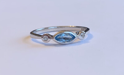 Evil Eye Swiss Blue Stackable Ring