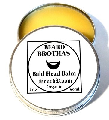 Premium Organic Bald Head Balm Moisturizer. Board Room Scent.