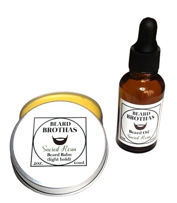 Beard Brothas Beard Oil and Balm Set. Sacred Resin.