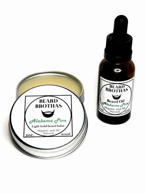 Beard Oil and Beard Balm Set. Alabama Pine Scent.