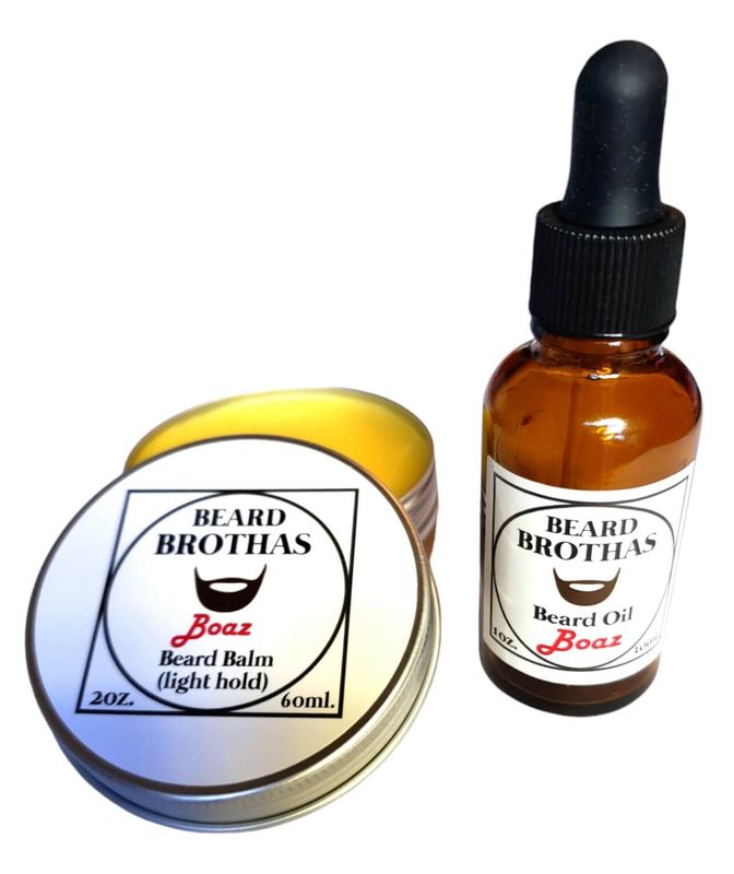 Beard Oil and Balm Set. Boaz Scent.