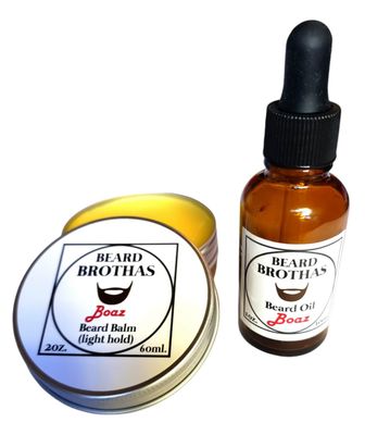 Beard Oil and Balm Set. Boaz Scent.