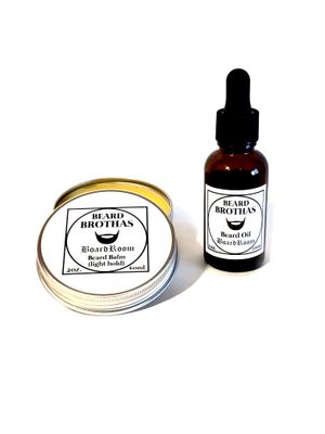 Beard Oil and Balm Set. Board Room Scent.