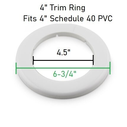 PVC Trim Collar, Size: 4&quot;