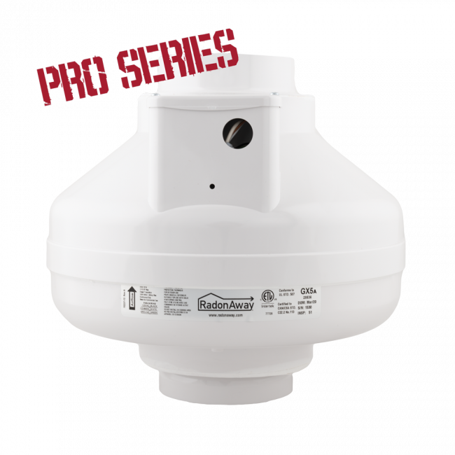 RadonAway Pro Series GX5a Radon Mitigation Fan