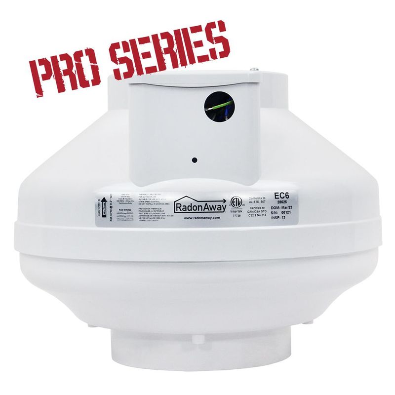 RadonAway Pro-Series EC6 6&quot; Radon Mitigation Fan