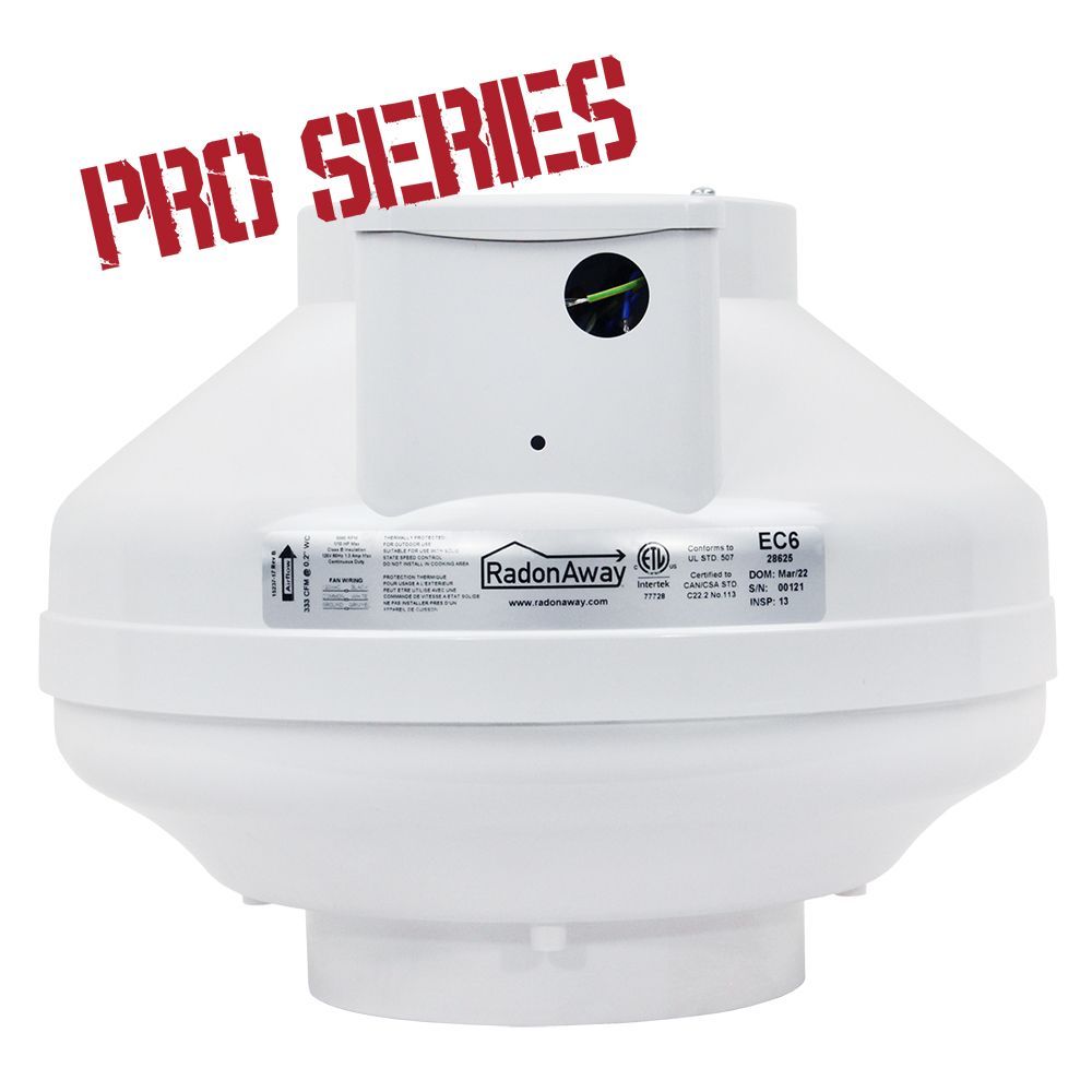 RadonAway Pro-Series EC6 6" Radon Mitigation Fan