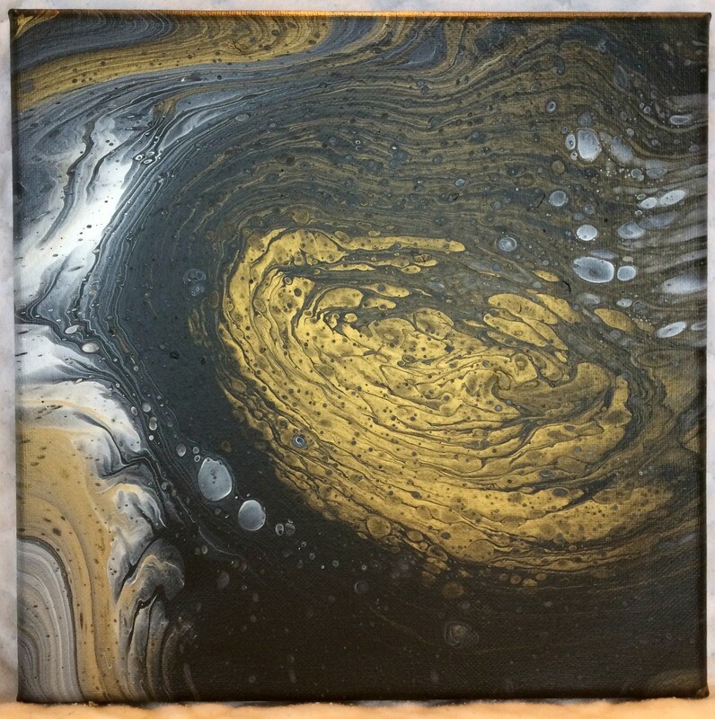 &quot;Gold Plated Galaxy&quot; Original Artwork on 8&quot; x 8&quot; canvas